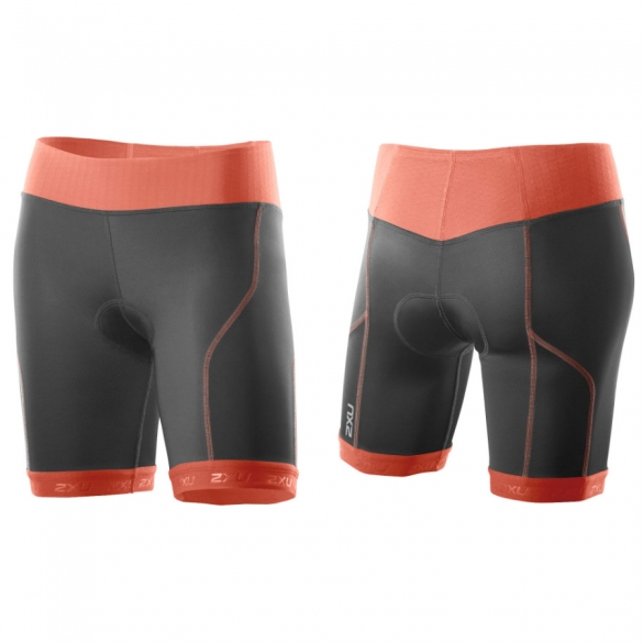 2XU Perform tri short lang Damen schwarz-orange 2015 WT2852b WT2852b